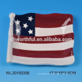 Antiqued American flag series ceramic dish plate